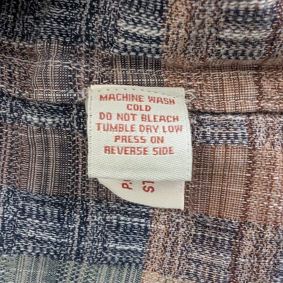 CARBON 2 COBALT Shirt Men's L Multicolor Plaid Casual Pocket Button Long Sleeve - Picture 10 of 13